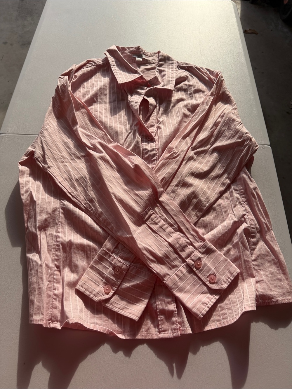 Women’s apt 9 Pink Striped Button-Up Shirt, Size XL
